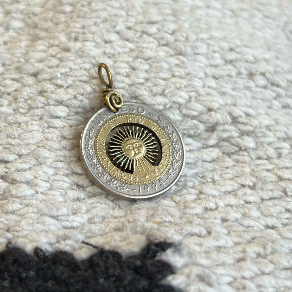 Hand Cut Peso Pendant